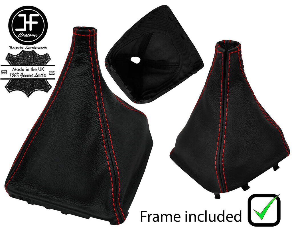 RED STITCH LEATHER MANUAL GEAR GAITER+PLASTIC FRAME FOR MERCEDES CITAN 12-19