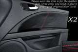 RED STITCH 2X FRONT DOOR CARDS LEATHER COVERS FITS SEAT LEON TOLEDO 06-12