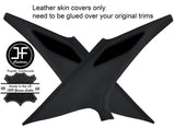 BLACK & BLACK 2X REAR C PILLAR LEATHER COVERS FOR BMW 5 SERIES E39 95-03 SEDAN