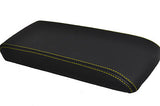 FITS LONDON TAXI LTI TX2 ARMREST LEATHER COVER yellow stitching CUSTOM NEW