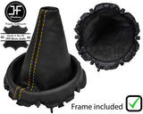 YELLOW STITCH LEATHER GEAR GAITER + PLASTIC FRAME FOR BMW MINI R50 R53 2001-2006