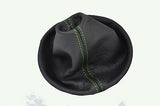 green stitch FITS SKODA FABIA 2006-2011 LEATHER GEAR GAITER CUSTOM NEW