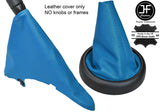 BLUE TOP GRAIN LEATHER GEAR & HANDBRAKE GAITER FITS BMW MINI R50 R52 R53 01-06
