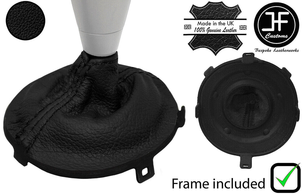 BLACK LEATHER SEMI AUTOMATIC GEAR GAITER + PLASTIC FRAME FOR HONDA CIVIC 06-11