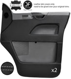 GREY STITCH 2X FRONT DOOR CARD LEATHER COVERS FOR VW T5 TRANSPORTER CARAVELLE