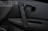 BLACK STITCH 2X FRONT DOOR HANDLE LEATHER COVERS FITS NISSAN QASHQAI 2007-2013