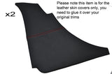 RED STITCH 2X REAR QUATER  DOOR CARD PANEL LEATHER SKIN COVERS FITS MG MGB GT