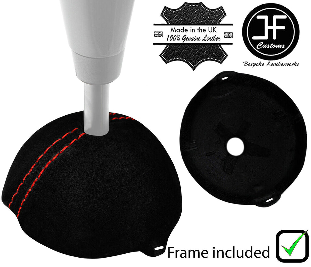 RED  STITCH SUEDE GEAR SELECTOR TRIM COVER FOR HONDA CIVIC & TYPE S MK8 06-11