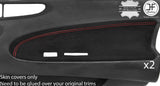 RED STITCH 2X DOOR CARD INSERT SUEDE COVERS FITS HONDA PRELUDE MK4 1992-1996