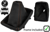 BROWN STITCH LEATHER MANUAL GEAR GAITER PLASTIC FRAME FITS AUDI A4 B7 2005-2008