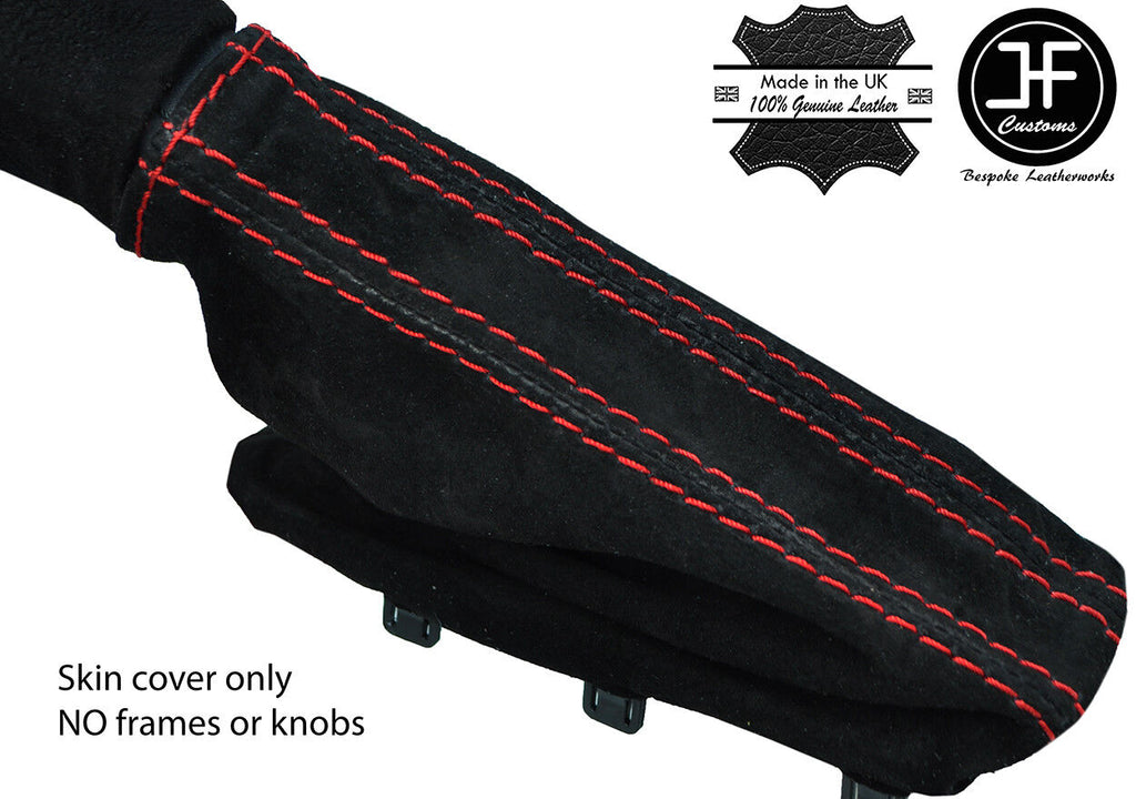 RED STITCH REAL SUEDE HANDBRAKE GAITER FITS VOLVO S40 V50 MK2 2004-2007