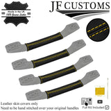YELLOW STITCH 4X ROOF GRAB HANDLE COVER FOR LAND ROVER DISCOVERY MK2 98-04