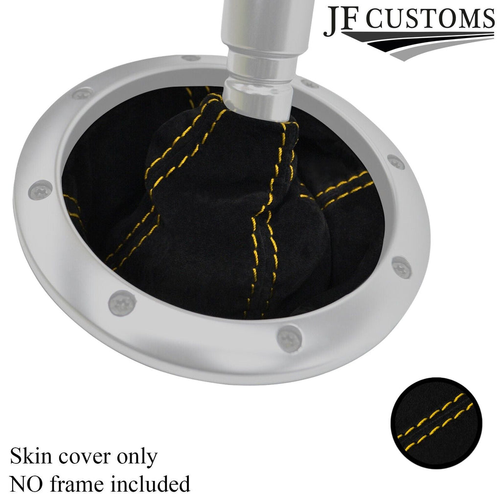 YELLOW FOUR STITCHING REAL SUEDE MANUAL GEAR GAITER FITS AUDI TT MK1 1998-2006