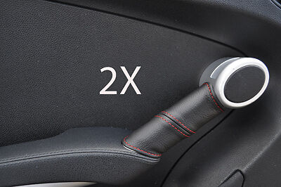 red stitch FITS MERCEDES SLK R171 04-11 2X DOOR HANDLE LEATHER COVERS CUSTOM NEW