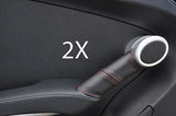 red stitch FITS MERCEDES SLK R171 04-11 2X DOOR HANDLE LEATHER COVERS CUSTOM NEW
