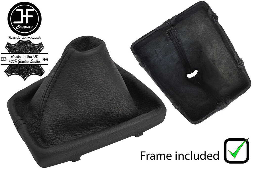 BLACK STITCHING LEATHER MANUAL GEAR GAITER + PLASTIC FRAME FOR AUDI A4 B9 15-18