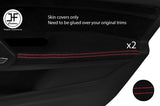 RED STITCH 2X FRONT DOOR ARMREST SUEDE COVERS FOR PEUGEOT 308 14-18 5 DOOR