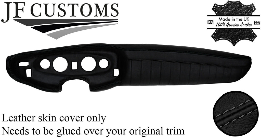 BLACK STITCHING TOP-GRAIN LEATHER FULL DASH DASHBOARD COVER FITS MG MGB 68-71