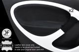 BLACK STITCH 2X FRONT DOOR CARD TRIM LEATHER COVERS FOR SMART FORFOUR 2014-2017