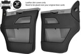 GREY STITCH 2X FRONT DOOR CARD LEATHER COVERS FOR VW T5 TRANSPORTER STYLE 2