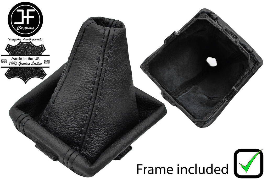 BLACK STITCH REAL LEATHER GEAR GAITER+PLASTIC FRAME FOR SKODA OCTAVIA MK3 13-17