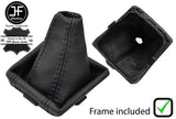 BLACK STITCH REAL LEATHER GEAR GAITER+PLASTIC FRAME FOR SKODA OCTAVIA MK3 13-17