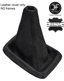 BLACK & BLACK REAL LEATHER GEAR GAITER FITS MITSUBISHI LANCER EVO 4 5 6 IV V VI
