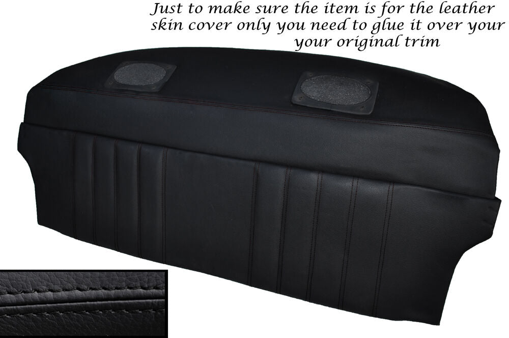 BLACK STITCH PARCEL SHELF BACK REST LEATHER SKIN COVERS FITS PORSCHE 911 930 SC