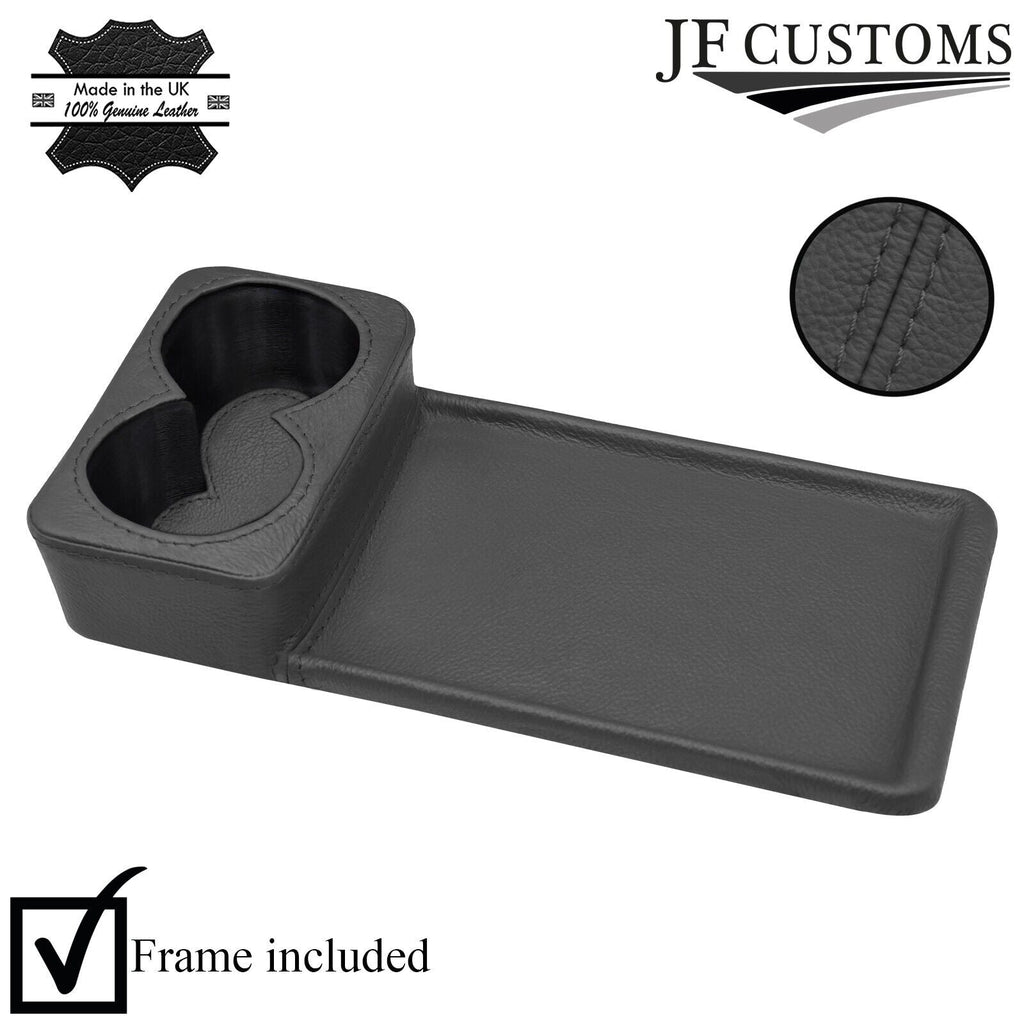 D GREY LEATHER COVERED CONSOLE CUP HOLDER TRIM FITS MERCEDES W126 S CLASS 79-91