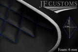 BLUE DIAMOND STITCH QUILTED VINYL  PADDED PANEL LUXURY PREMIUM 125CM X 85CM
