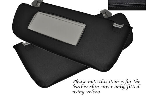 BLACK STITCHING FITS SAAB 93 9-3 2003-2007 2X SUN VISORS LEATHER SKIN COVERS