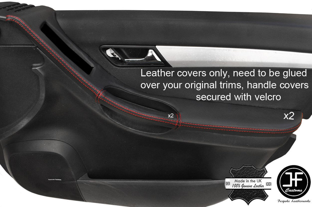 RED STITCH 4X FRONT DOOR HANDLE ARMREST LTHR COVERS FOR MERCEDES R CLASS W251