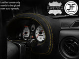 YELLOW STITCH SPEEDO GAUGE HOOD REAL LEATHER COVER FOR MAZDA MX5 MK1 MIATA 89-97