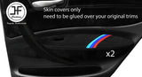 BLACK STICH TRI STRIPE 2X REAR DOOR ARMREST TRIM SUEDE COVER FOR BMW 1 E87 04-12