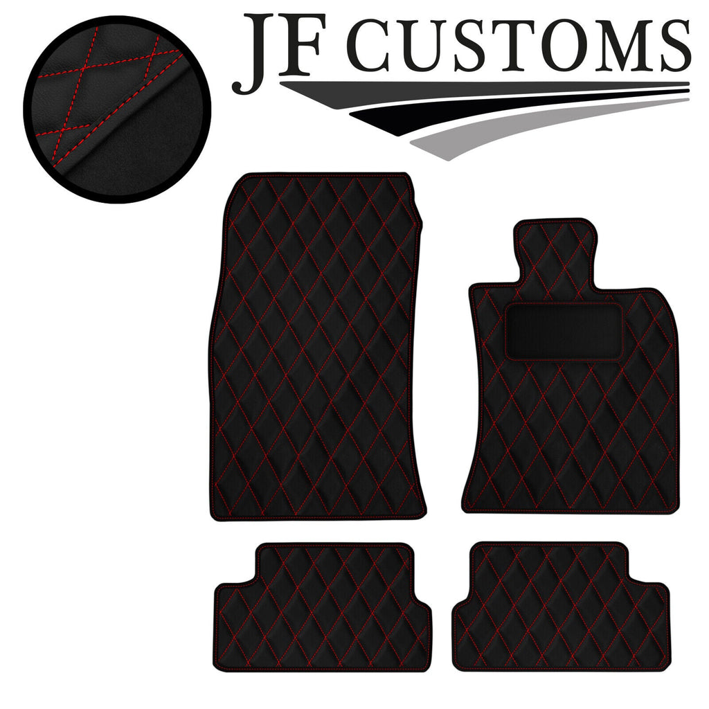 RED DIAMOND STITCH VINYL 4X TAILORED FLOOR CARPETS FOR BMW MINI S R56 07-14 JF1