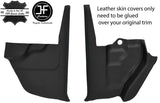 BLACK STITCH 2X REAL LEATHER TOE BOX TRIM COVERS FITS RANGE ROVER CLASSIC