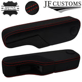 RED STITCH LEATHER 2X SEAT ARMREST COVERS+TRIMS FOR VW T4 TRANSPORTER CARAVELLE