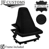 BLACK STITCH LEATHER AUTO GEAR + PLASTIC FRAME FOR VAUXHALL GRANDLAND X 17-20