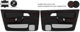 RED STITCH 2X FRONT DOOR CARD LEATHER COVERS FOR FORD SIERRA RS COSWORTH JF1