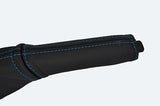 blue stitch FITS VAUXHALL OPEL ZAFIRA 99-05 LEATHER HANDBRAKE HANDLE COVER ONLY