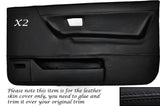 BLACK STITCH 2X FRONT DOOR CARD SKIN COVERS FITS VW GOLF MK2 JETTA 83-92 3DR