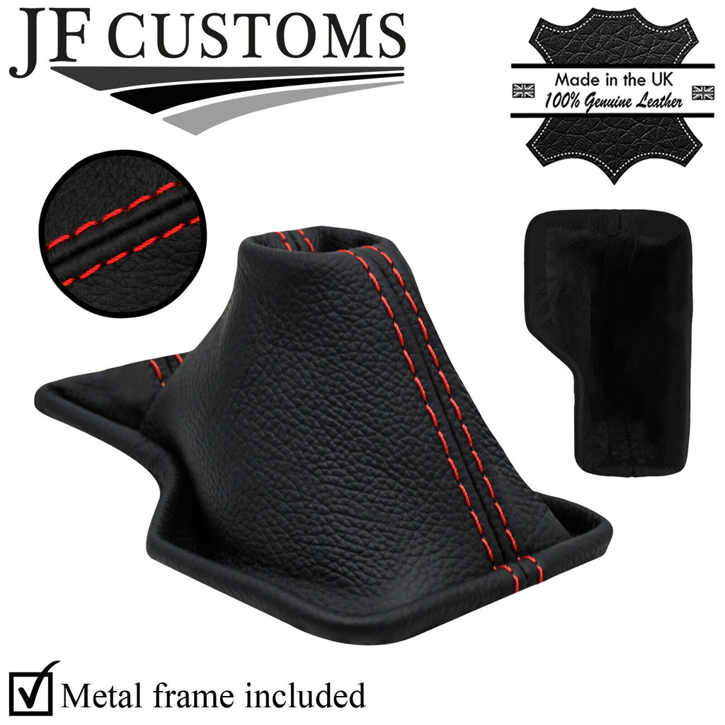 RED STITCH LEATHER AUTO GEAR GAITER +METAL FRAME FOR INFINITI EX35 EX37 08-13