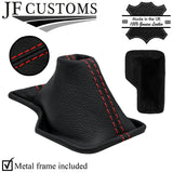 RED STITCH LEATHER AUTO GEAR GAITER +METAL FRAME FOR INFINITI EX35 EX37 08-13