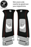 RED STITCH 2X UPPER B PILLAR SUEDE COVERS FOR MITSUBISHI LANCER EVO 10 X