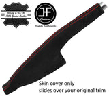 RED STITCHING REAL SUEDE HANDBRAKE GAITER FITS VW POLO 2014-2017 CUSTOM NEW