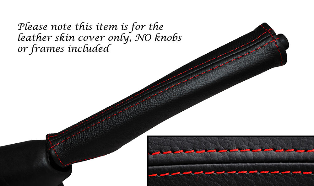 RED STITCH HANDBRAKE HANDLE LEATHER COVER FITS AIXAM 500 1997-2005 CUSTOM NEW