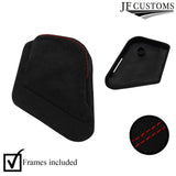 RED ST. 2X SUEDE SEAT HANDLE KNOB & PLATE COVER+FRAME FOR LAND ROVER DEFENDER