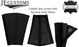 BLACK STITCH NAPPA LEATHER 2X SEAT BELT LONG COVERS FOR MINI R50 R52 R53 01-06