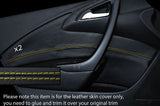 YELLOW STITCH 2X FRONT DOOR CARD COVERS FITS VAUXHALL OPEL ASTRA J MK6 09-15 5DR