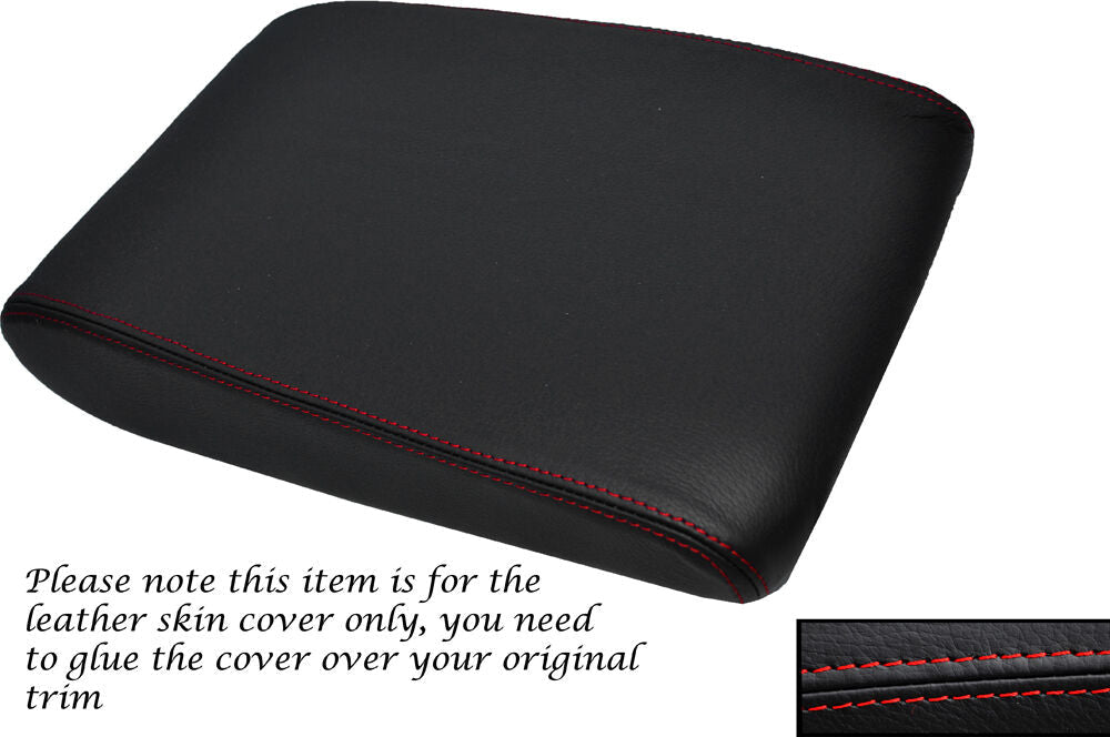 RED STITCHING  LEATHER ARMREST SKIN COVER FITS AUDI A8 D3 2002-2010 CUSTOM NEW
